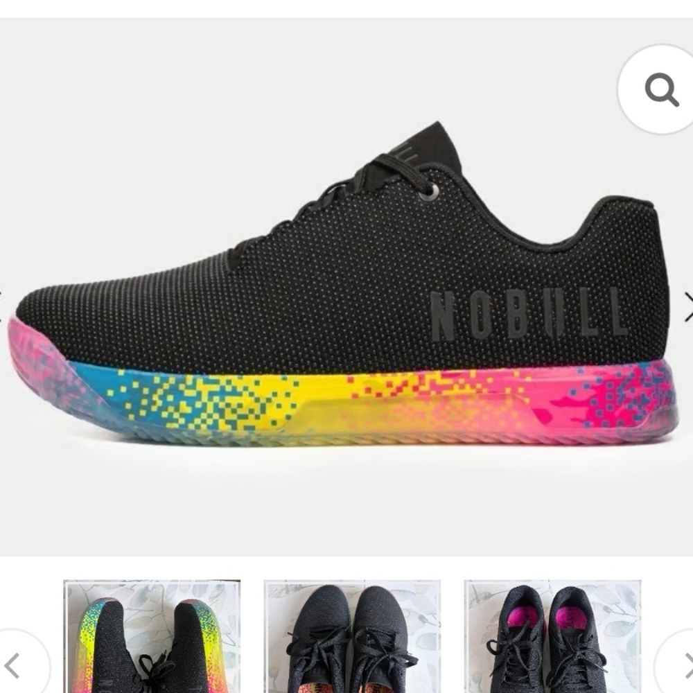 NOBULL Black Sneakers with Rainbow Pixel Sole